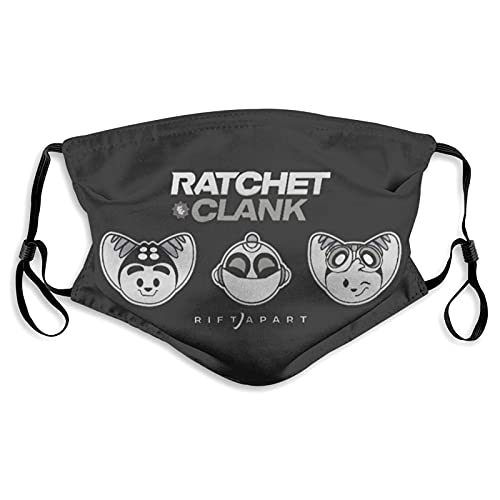 Mask Ratchet Clank and Rivet Adult Wind and Dust-Proof with Filter Medium Black