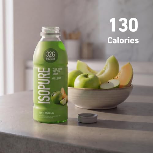 Image of Isopure Zero Carb 32g Clear Protein Ready-to-Drink, Whey Protein Isolate, Apple Melon,12 Pack (Packaging May Vary)