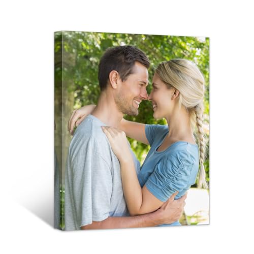 Personalized Canvas Wall Art (Framed 8“X 10”) Custom Canvas Prints with Your Photos Wall Art for Living Room,Bedroom,Couple Photo Prints for Christmas Gifts