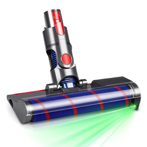Replacement Head for Dyson V7 V8 V10 V11 V15 Cordless Vacuum Cleaner，Microfiber Blue Velvet Roller Brush with Green LED Laser Light，Suitable for Hardwood Floors and Carpets -  AnDongo, DS-V7 V8 V10 V11 V15