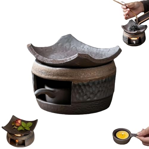 Ceramic Aromatherapy Stove Essential Oil Burner, Cedar and Zen Aromatherapy Burner, Handmade Zen Incense Burners Kit, for Home Fragrance, Meditation, Relaxation - Image 3