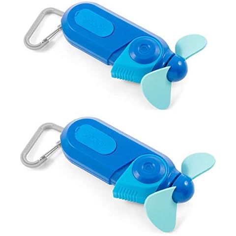 O2COOL Carabiner Sport Misting Fan - Pocket Sized, Portable On-The-Go Battery Powered Cooling, Sports Carabiner Fan, Blue Cover