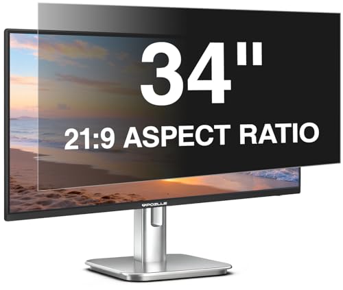 Pozlle 34 Inch Computer Privacy Screen for 34" 21:9 Aspect Ratio Widescreen Monitor, Eye Protections Anti Glare Blue Light Blocking Film, Anti Spy Screen Protector PC Monitor Privacy Filters