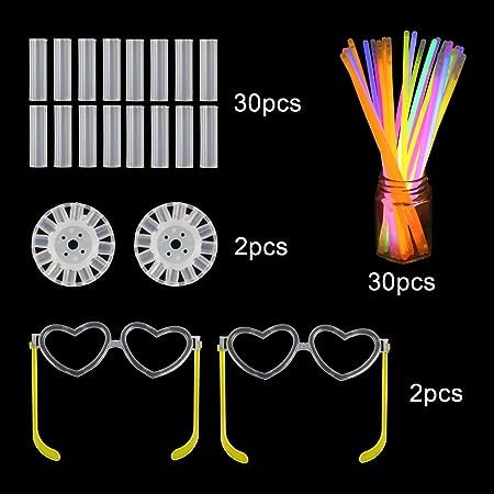 Bracelet Fluorescent Lumineux 30 Pièces Baton Lumineux Enfants Adultes Décoration Fêtes