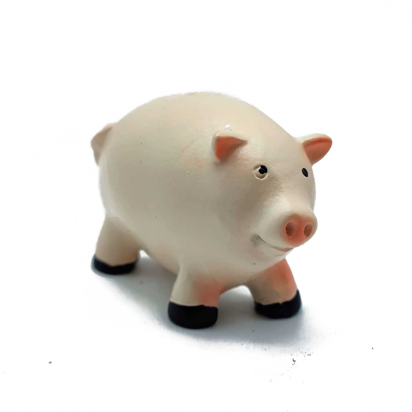 Acan Tradineur - Figura de Mini Cerdo Naif - Fabricado en marmolina - Figura Decorativa Divertida para Nacimiento, Navidad, decoración Tradicional