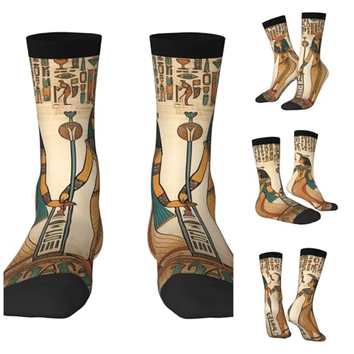 LZQPOEAS Women in ancient egypt Athletic Socks Unisex Cushioned Crew Socks Hiking Running Calf Sock Soft Above Ankle Sock