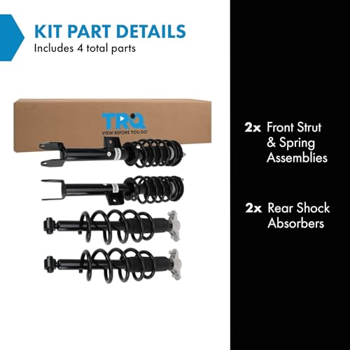 Image of TRQ Front and Rear Complete Strut Assembly & Shock Absorber Kit Complete Strut & Coil Spring Assembly Compatible with 2017-2022 Tesla 3