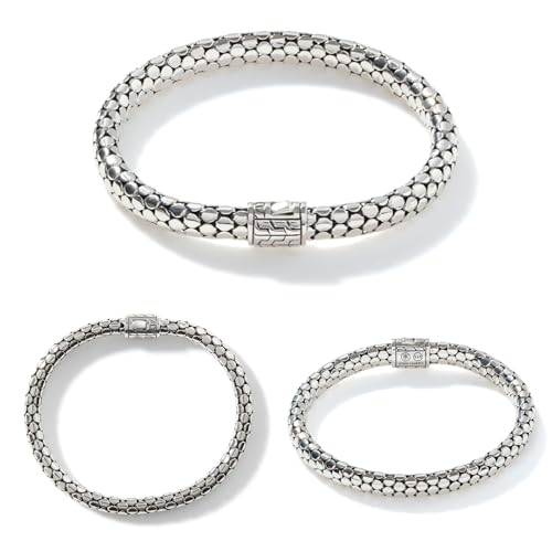 John Hardy Dot Collection, Women's Bracelet, 6.55MM 925-Sterling Silver, Luxury Women's Wrist Bracelet with Pusher Clasp2