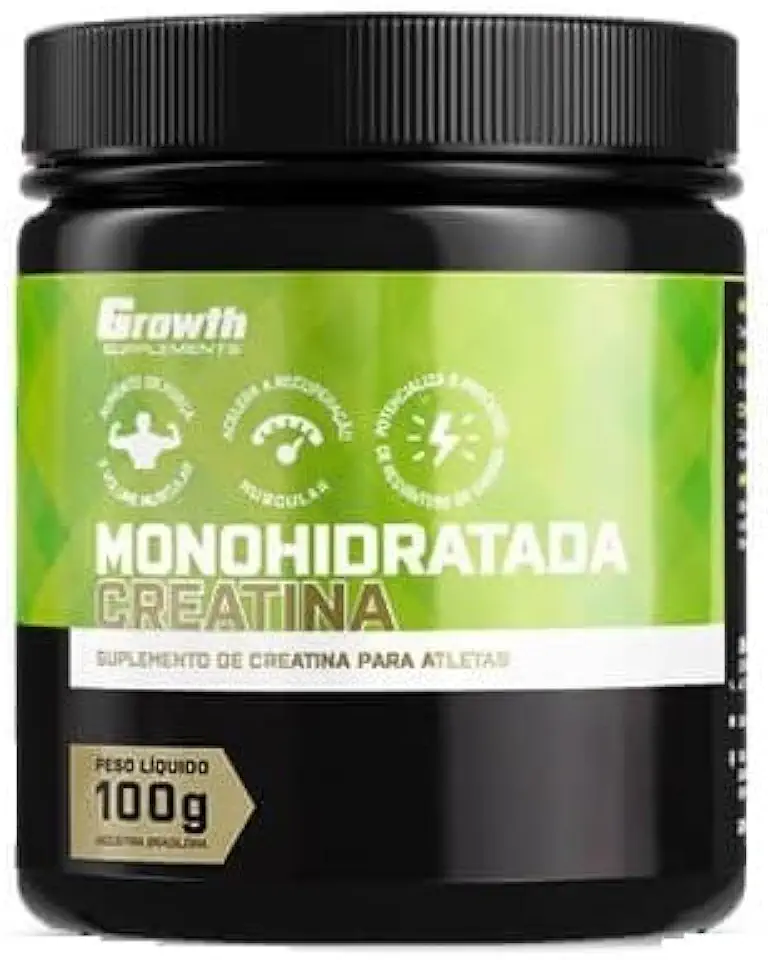 Creatina Groth Monohidratada 100% Pura Pote 100g Original - Growth Supplements