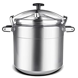 Explosion-Proof High High Pressure Cooking Pot,Commercial Large Capacity Pressure Cooker Stainless Steel Suitable for Gas Induction Cooker,Silver-15L