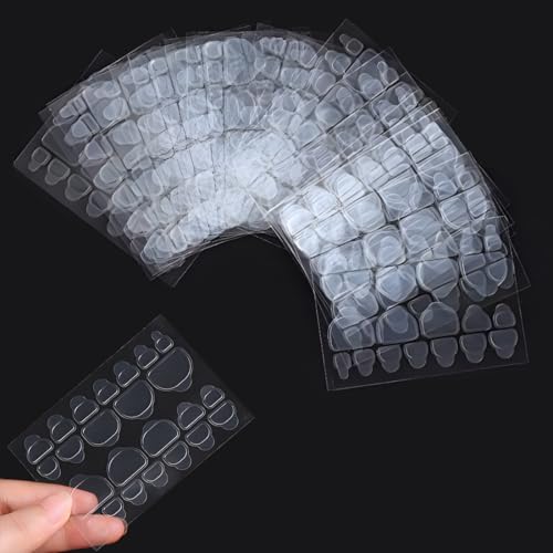 720 Unids Adhesivo de Pegamento para Uñas Doble Cara, 30 Hojas Uñas Postizas Autoadhesivas Adhesivo Transparentes, Pegamento Falsas Uñas Adhesivas, Cinta de Gel para Uñas Postizas (Uñas de los pies)