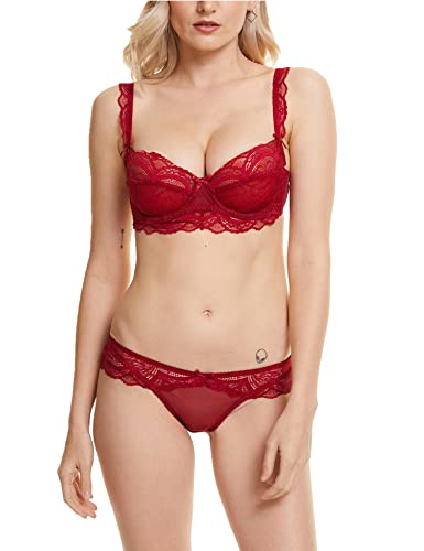 Orbescl Femme Ensembles de Lingerie Soutien Gorge avec Armature en Dentelle Push up Bra Respirant Slips Bustier Non Coussinets Ensemble sous vêtements et Culotte 2 Pièces Cover