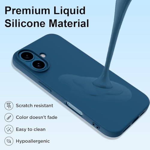Image of Back Cover Compatible with iPhone 17 Case (6.3) Soft Touch Slim Liquid Silicone Full Protection Shock Proof Back Cover for iPhone 17 (SC Blue)