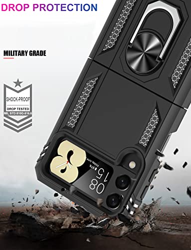 Ikazz JSHI-GX-Z FLIP 4-BLACK For Galaxy Z Flip 4 Case,Military Grade Shockproof Heavy Duty Protective Phone Case Pass 16Ft Drop Test thumb #3