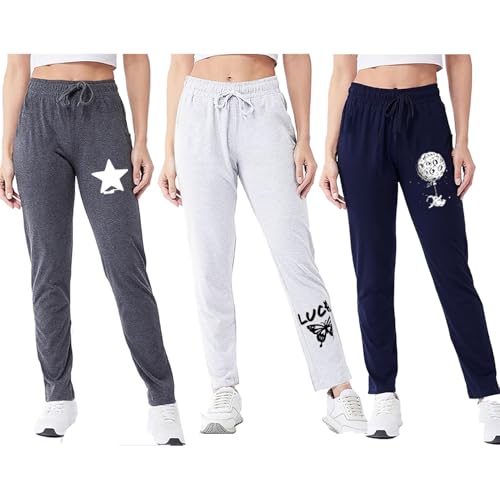 Image of Women Cotton Printed Trackpant (Pack of 3)