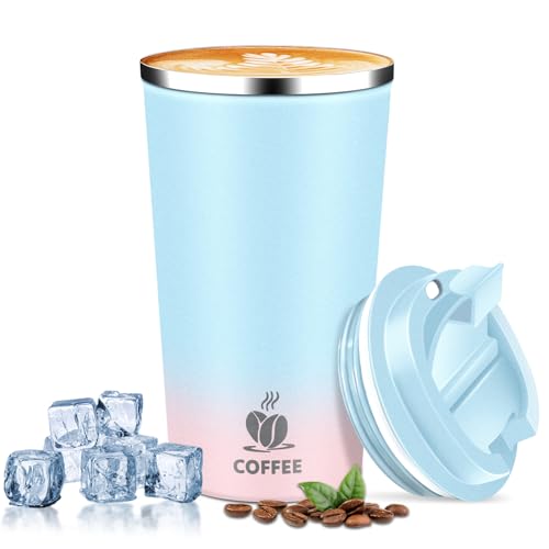 QEMAUUA Insulated Travel Coffee Mug 17oz Agave Green