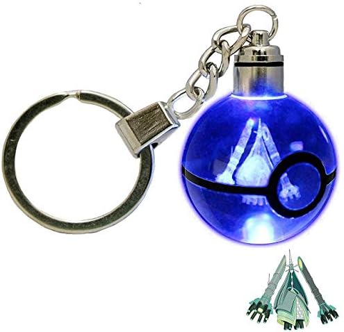 COOLINKO LED Keychain 3D Crystal Ball Laser Engraving Party Favor Christmas Children's Gift (Dialga)