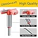 Utoolmart Forstner Drill Bits, 20mm Cemented Carbide Wood Cutter Tool, Round Shank Woodworking Hole Saw Cutter, 85mm Length Woodworking Hole Boring Bit, Orange, 1 Pcs