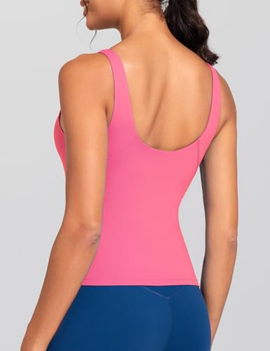 Image of THE GYM PEOPLE Women's Longline Sports Bra Wirefree Padded Workout Yoga Tank Top