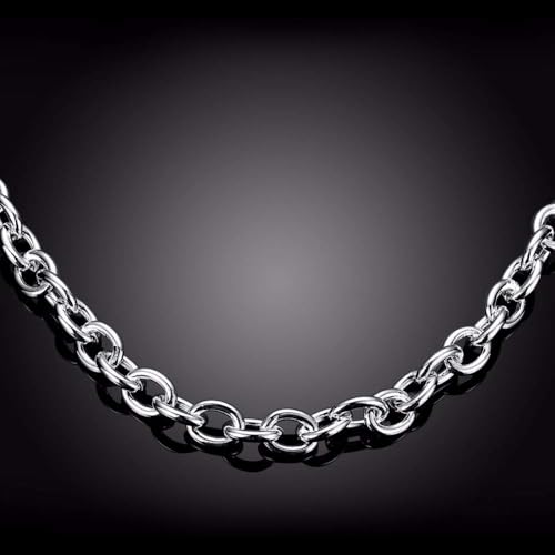 Collier en argent sterling 925 massif et robuste de maille large 8mm finition haut de gamme