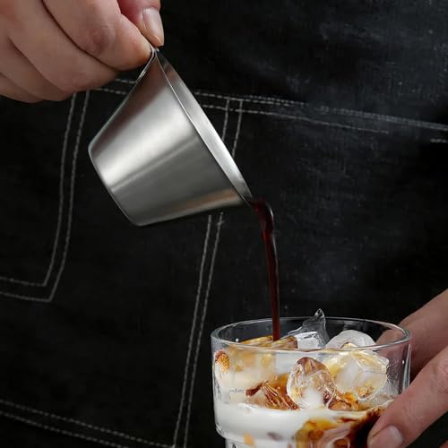 Image of 2 Pcs Espresso Cup, 100ml Stainless Steel Measuring Cups for Kitchen, Precise Measurement Tool for Coffee and Oils, Barista Essentials