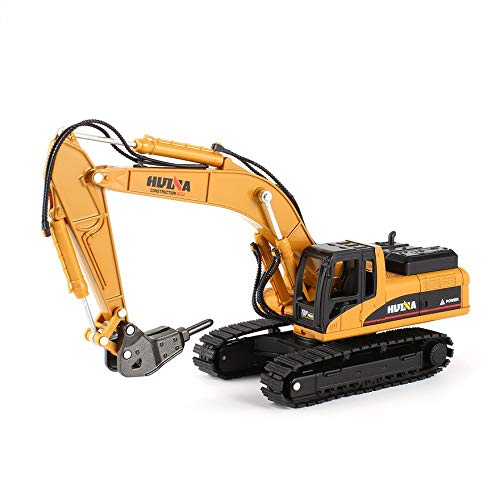 HUINA TOYS NO.1711 1/50 Alloy Broken Drilling Trucks Car Die-Cast Metal Engineering Construction Vehicle Model Kids Toys - Brown