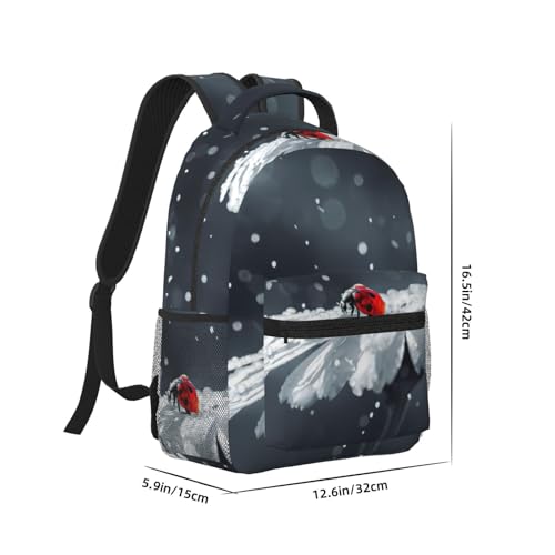 Mochila para laptop con margaritas y mariquitas bolso de viaje negro de cabina unisex 2