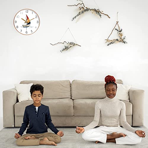 Image of Wall Clock 12 inch Silent Quartz Decorative Wall Clock Non-Ticking Classic Digital Clock Battery Operated Round Easy to Read Handheld Complete Home /Kitchen /Bedroom (401)