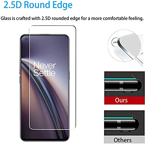 Image of ZARALA Tempered Glass Screen Protector Compatible for (Black) with Edge to Edge Coverage and Easy Installation kit (OnePlus Nord CE 5G)