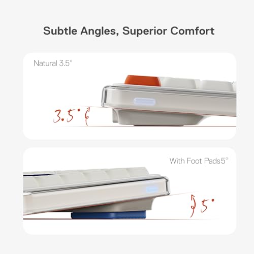 Image of MelGeek O2 Wireless Silent Keyboard 75% Compact, Low Profile, Hot-Swappable Linear Switches, Bluetooth /2.4GHz /USB-C for Mac, Windows