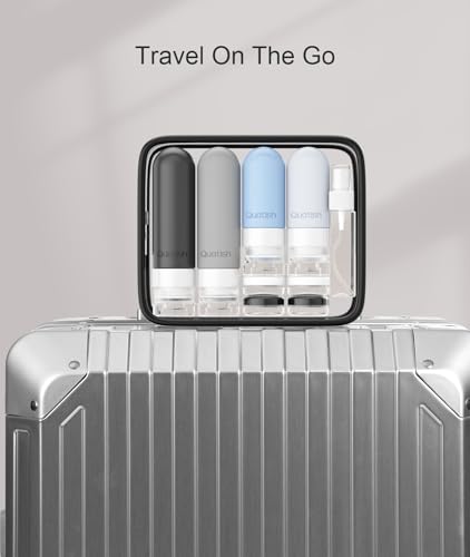 18 Packung Reiseflaschen Zum Befüllen, Original Patentiert, TSA Genehmigt, Leak Proof Silikon Shampoo Flaschen Zum Befüllen, Reisezubehör, Reise Gadgets, Travel Essentials, Grau