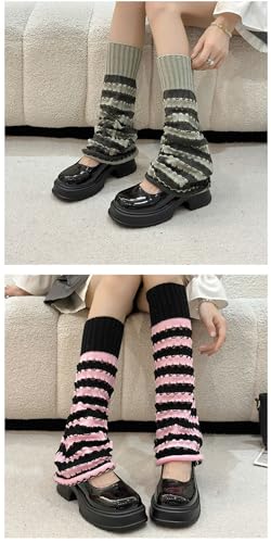 Image of Women Leg Warmer Vintage Striped Leg Socks for Spicy Girls Cute Slim
