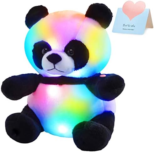 BSTAOFY Light up Panda Stuffed Animal LED Panda Bear Soft Plush Toys Glow in Dark Bedtime Companion with Night Lights Birthday for Toddler Kids, 12''
