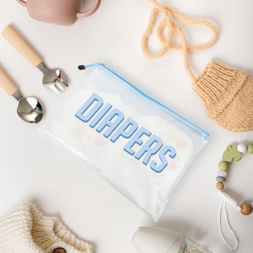 Image of 3pcs Hospital Bag Organizing Pouches for Labor and Delivery, Maternity Essentials Diaper Bag Organizer for Mom Travel - Blue /White