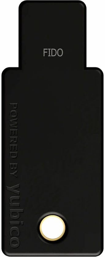 Yubico – Security Key NFC – Schwarz – Einfacher Sicherheitsschlüssel für Zwei-Faktor-Authentifizierung (2FA) Verbindung über USB-A oder NFC FIDO U2F/FIDO2-zertifiziert