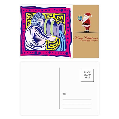 Lot de 20 cartes postales Père Noël constellation Aquarius, un cadeau culturel unique