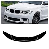 Front Spoiler Lip Splitter Fit for BMW E81 E82 E87 E88 1M 2004-2013 Glossy Black Carbon Fiber Look