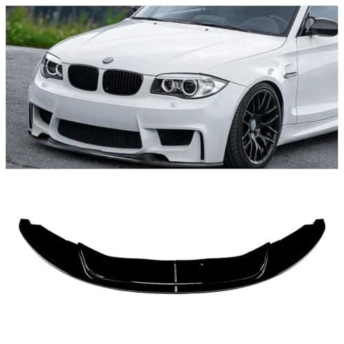 Front Spoiler Lip Splitter Fit for BMW E81 E82 E87 E88 1M 2004-2013 Glossy Black Carbon Fiber Look
