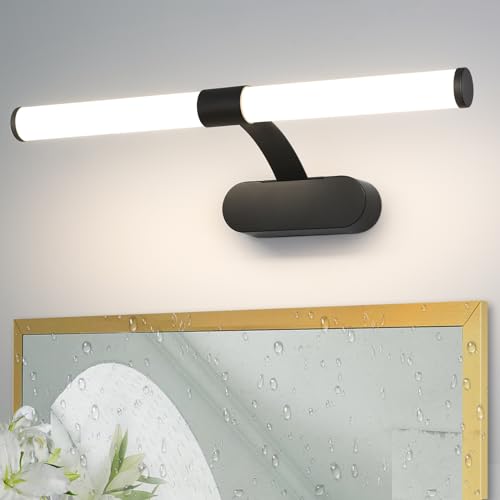 Homefire LED Spiegelleuchte Bad Spiegellampe - Schwarz Badleuchte Wand 40CM Wandlampe Badezimmer 6W Modern Wasserdicht IP44 Wandleuchte Neutralweiß 4000K Badlampe für Keller Küche Badschrank