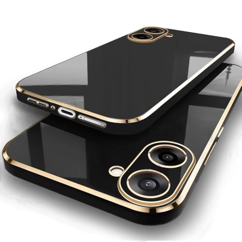 Image of TheGiftKart Luxurious Golden-Plated Back Cover Case for Mi Redmi Turbo 5 5G / Poco X8 Pro 5G | Raised Lips for Camera & Screen Protection | Shockproof Design | Stylish Back Cover Case (TPU, Black)