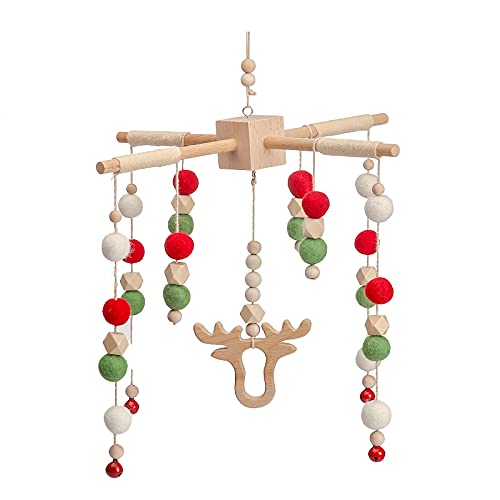 Cuna para Bebé Móvil para Colgar Móvil de Madera Móvil para Bebé Elk Decoraciones Navideñas de Madera Regalo Adecuado Como Cambiador Móvil Cuna Cuna para Recién Nacidos Cover