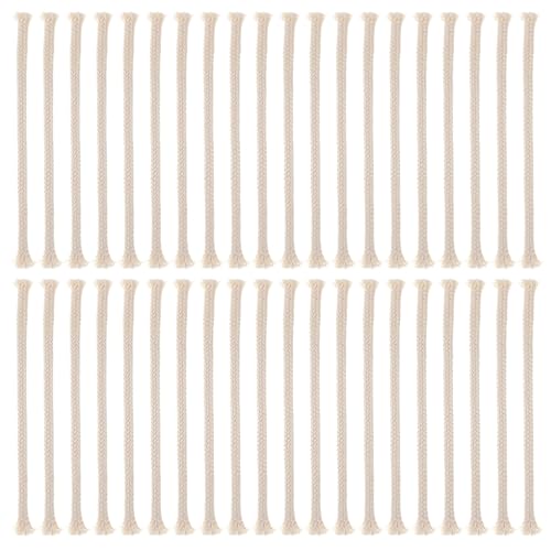 Lusofie 40pcs 1/4\" Oil Lamp Wicks Round Cotton Wicks for Tiki Torches, Alcohol Candle Burner, Kerosene Lamp, Oil Lantern