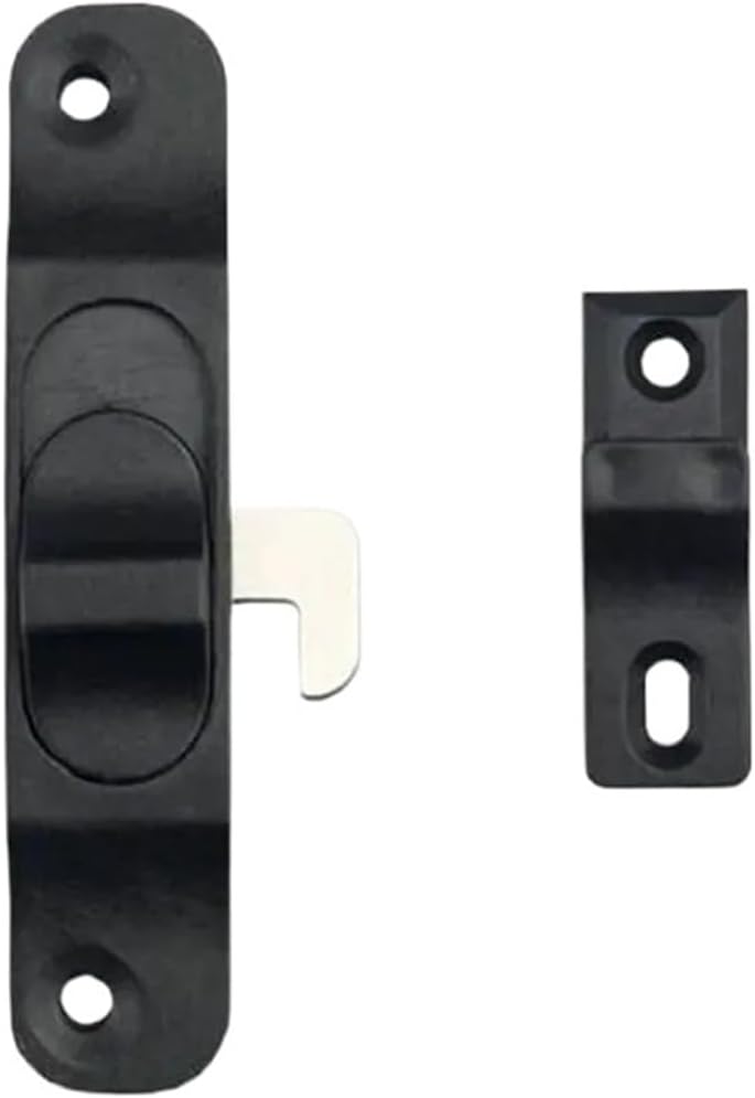 Sliding Pull Door Window Lock Buckle Black White Multifunctional Theft Window Hook Lock Push-Pull Window Latch Hardware 1Pcs(Black)
