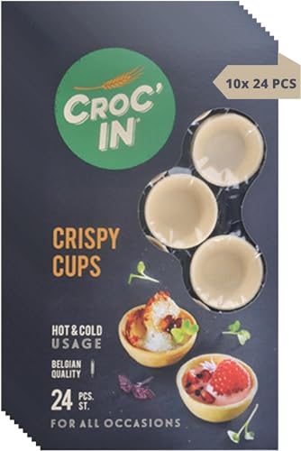 CROC‘IN - Süße Premium-Teigschälchen zum Bestücken - Tarteboden Für süße Stückchen - Handwerklich hergestellt - Ideal Für Catering & Restaurants - 240 Stück