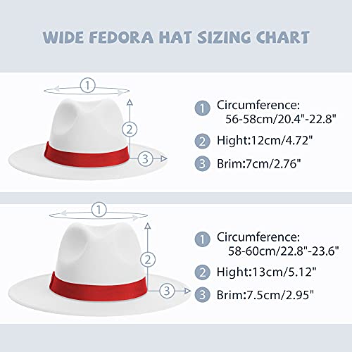 Image of Womens & Mens Fedora Hats, Wide Brim Fedora Hats for Women Men