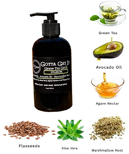 Lil Little Gotta Get It Green Tea Gelly Flaxseed Hair Gel Curl Enhancer No Frizz