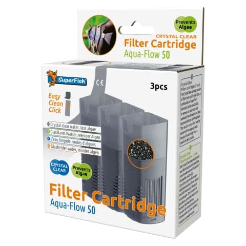 Superfish Aqua Flow 50 Crystal Clear Cartridge,Black Cover