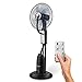 DARDARUGA Ventilatore Analogico con NEBULIZZATORE Atomizzatore ad Acqua WFD con TELECOMANDO (rinfresca l’ambiente), Serbatoio XL da 2,80 litri, Oscillante, Silenzioso, Ruote. Colore Nero.
