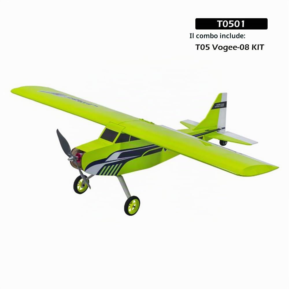 Goolsky Aeroplane RC Aeroplane T05 Vogee-08 820 mm, apertura alare telecomandata, kit per allenatori in legno di balsa
