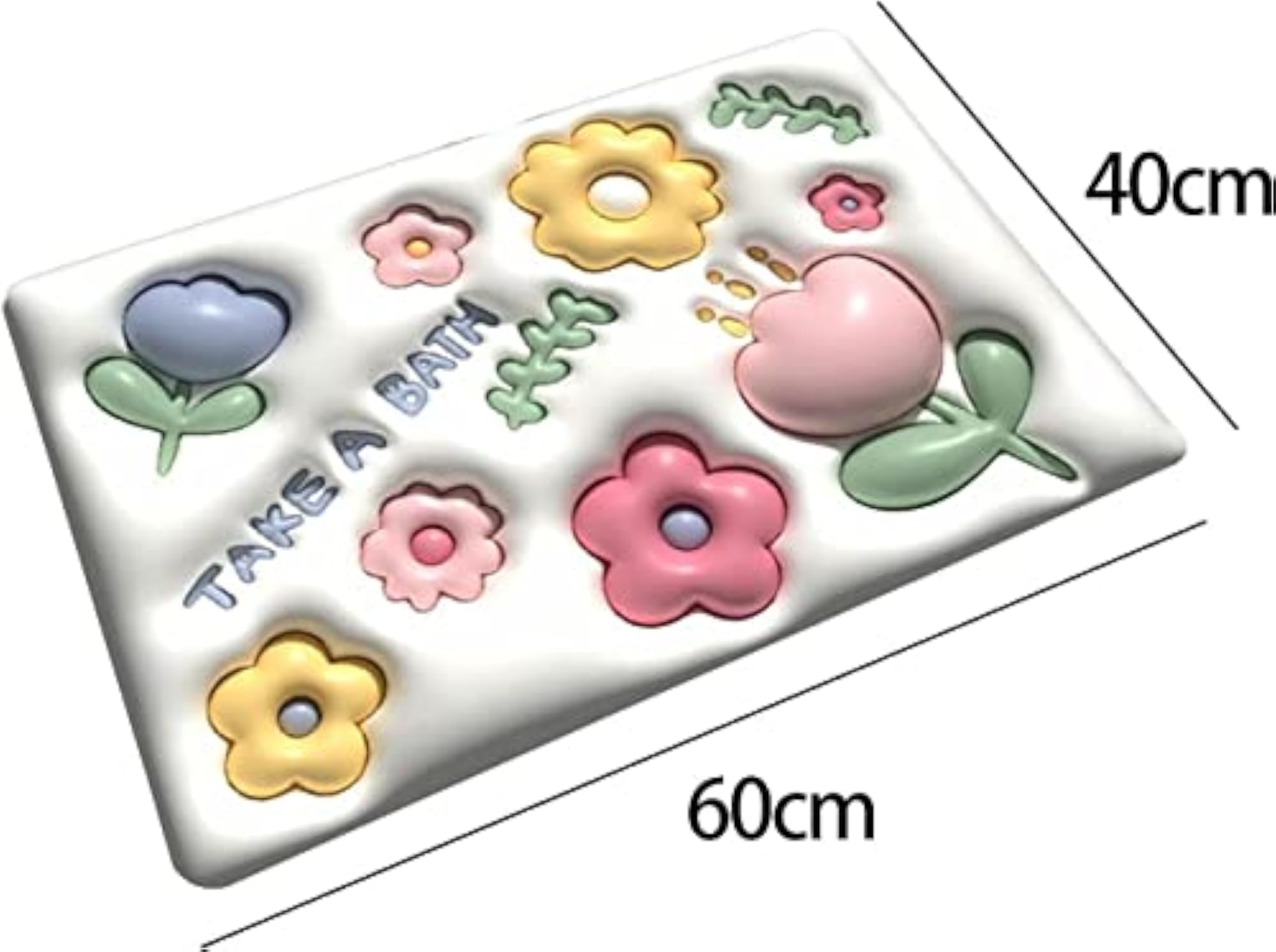 3D Visual Anti-Slip Absorbent Bath Mat, Quick Drying